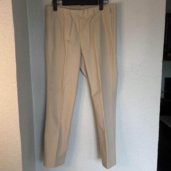 J Jill Cotton Tencel Modal Pull On Elastic Waist Beige Ankle Pants Size 8P - Picture 2 of 8